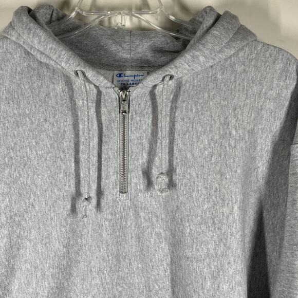 Champion Reverse Weave Boxy Anorak Hoodie Unisex 2XL Gray Oversized Quarter Zip - Picture 5 of 16